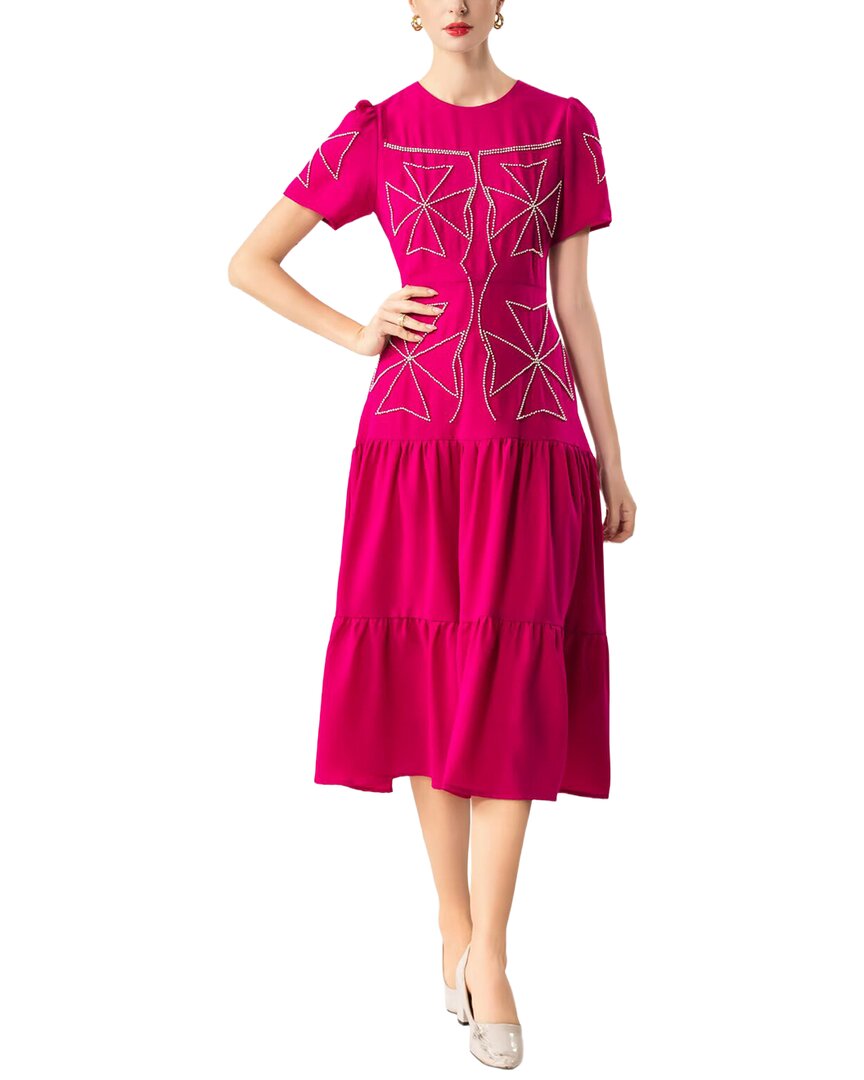 Adele Berto Midi Dress In Pink