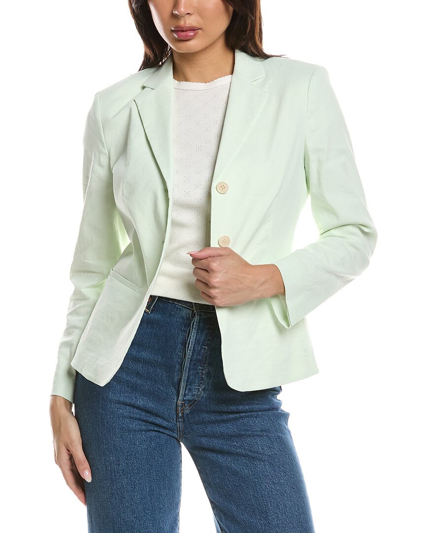 Theory Linen-blend 3-button Jacket In Neutral