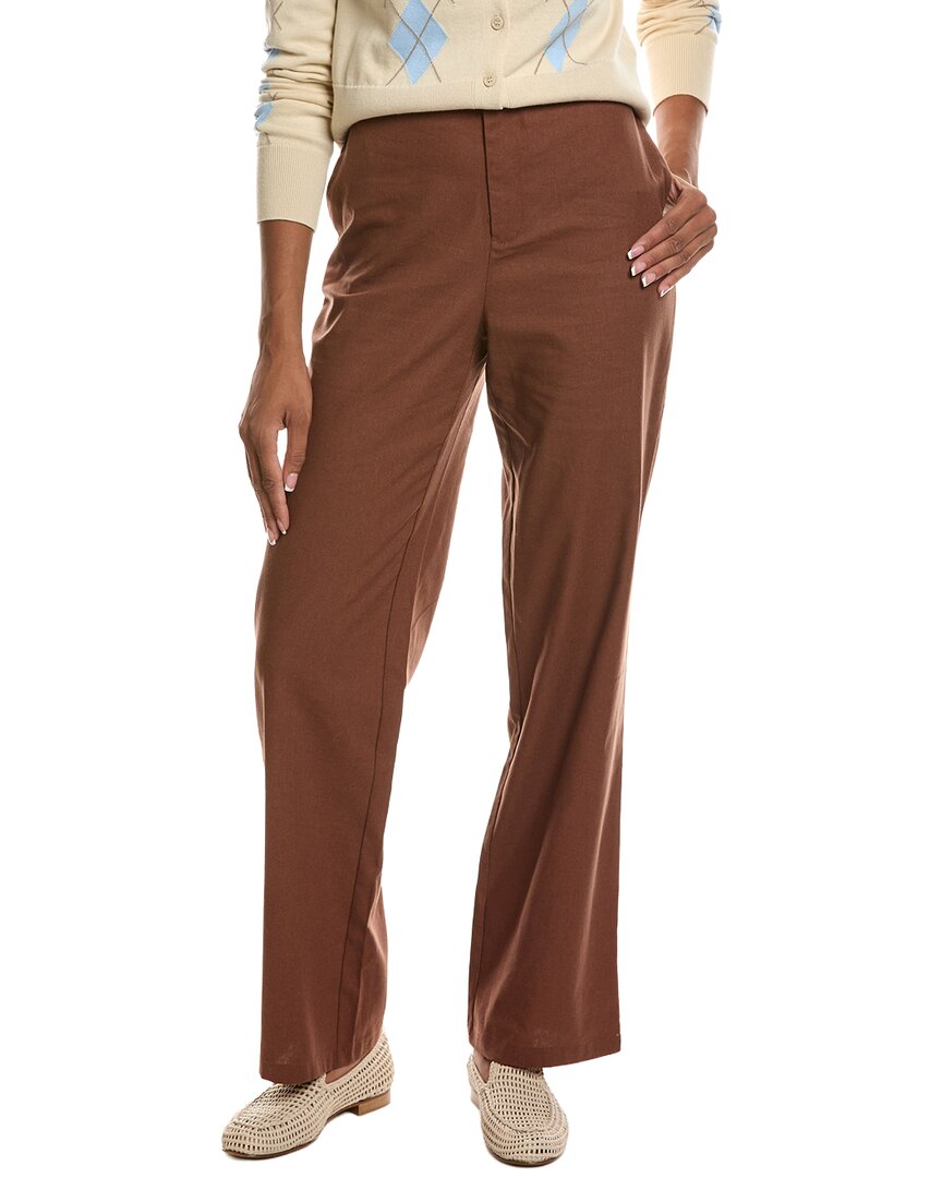 Seraphina Linen-blend Trouser In Brown