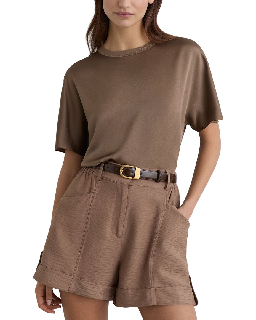 Reiss Lena Silk Short Sleeve Top