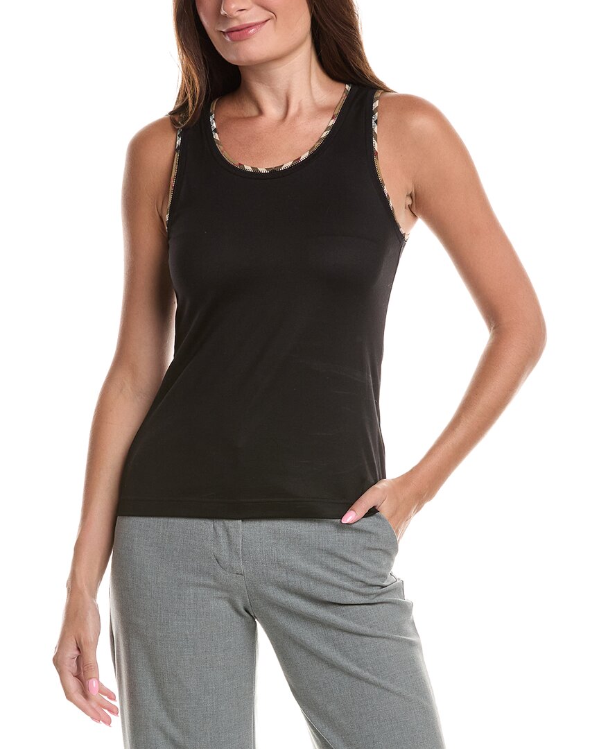 Burberry Elyssa Check Tank Top In Black