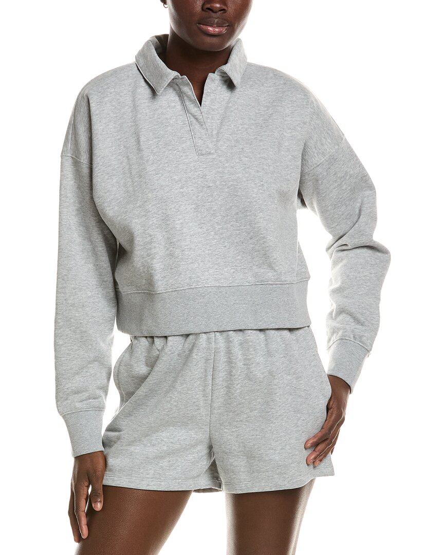 Beyond Yoga Luxefleece Collared Sweatshirt In Grey