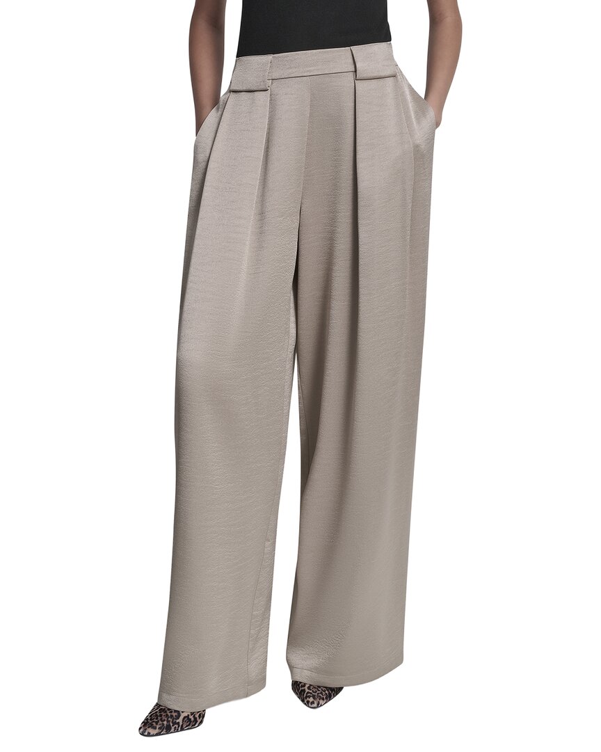 Dkny Pleated Wide Leg Pant In Purple