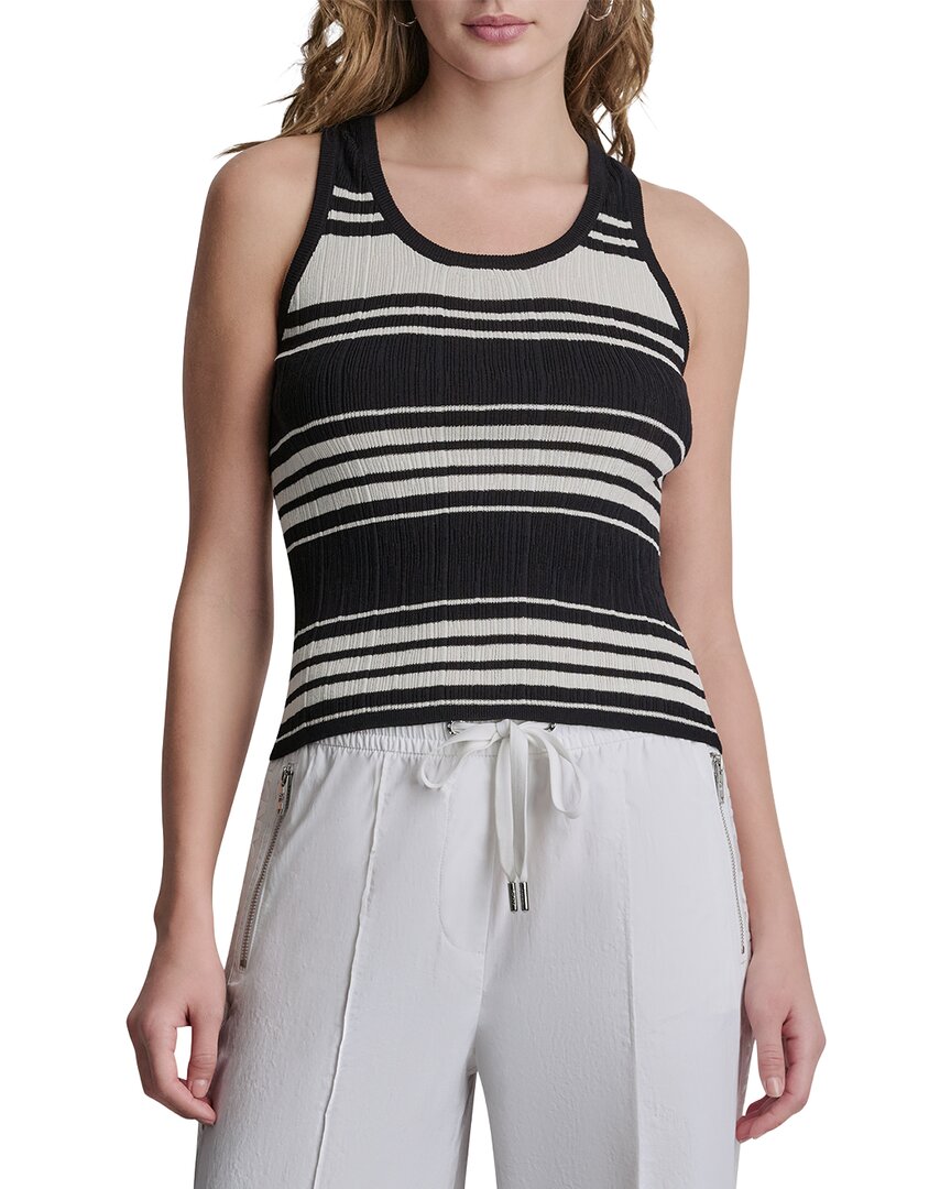 Dkny Striped Sweater In Black