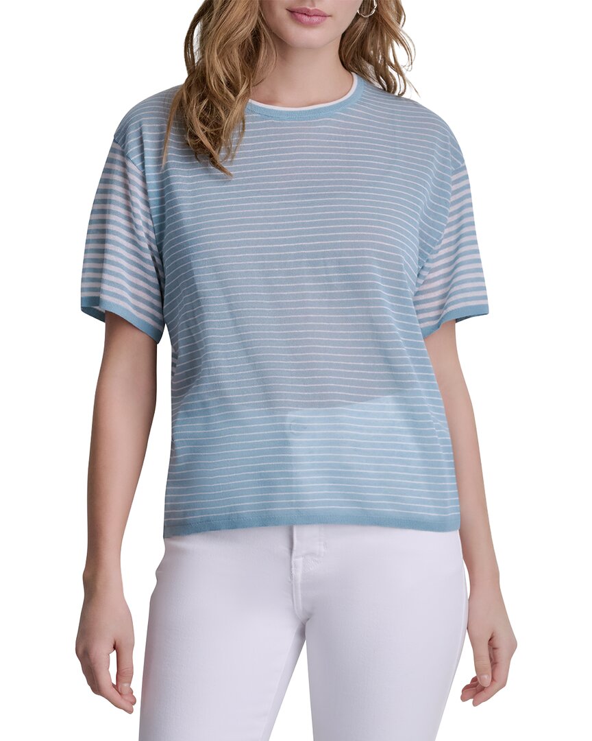 Dkny Striped Lightweight Sweater In Brown