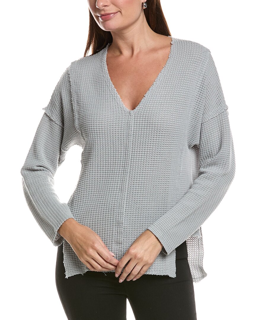 Xcvi Arnie V-neck Top In Grey