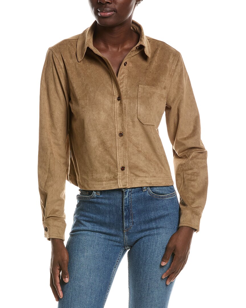 Hunter Cropped Button-down Shirt In Brown