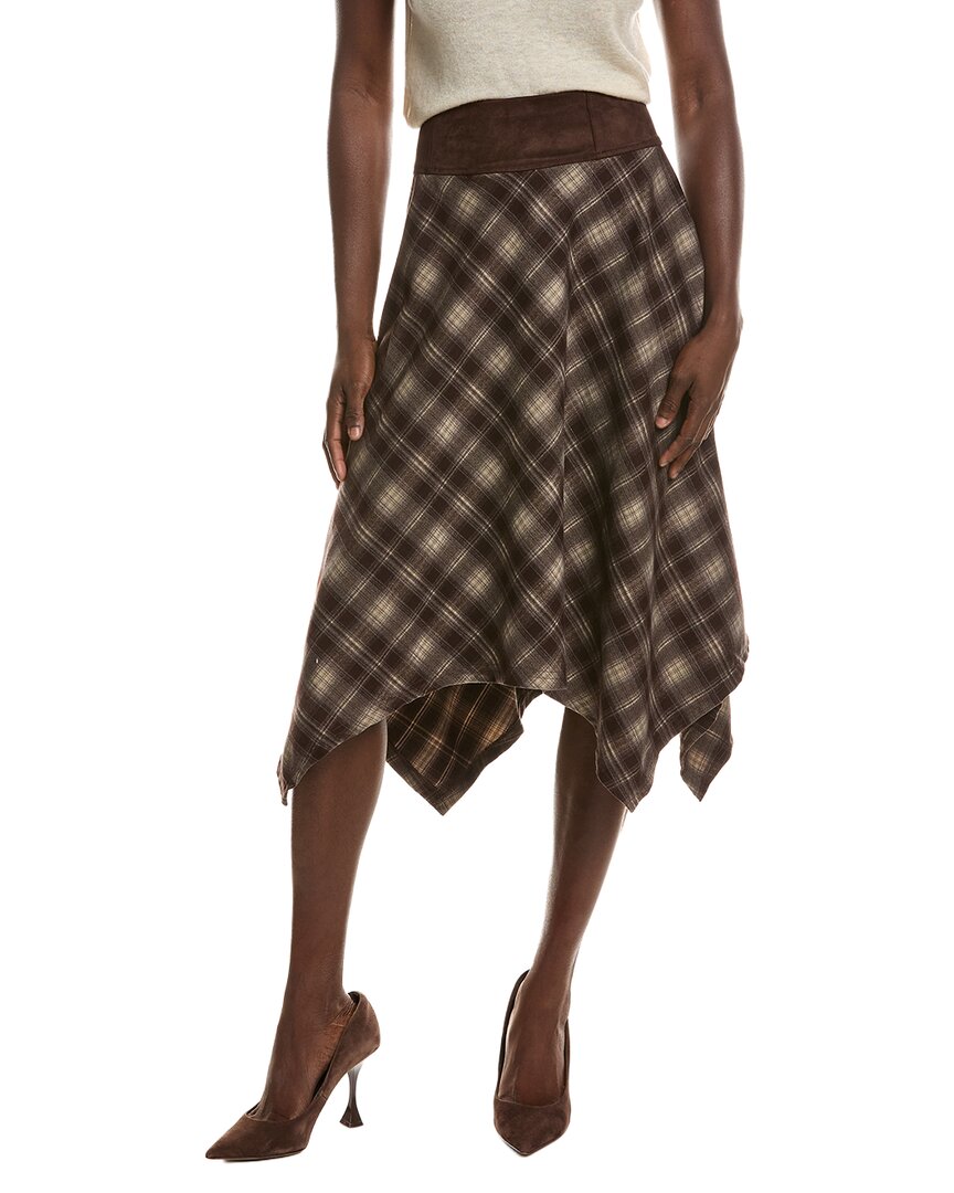 Hunter Plaid Handkerchief Skirt In Brown