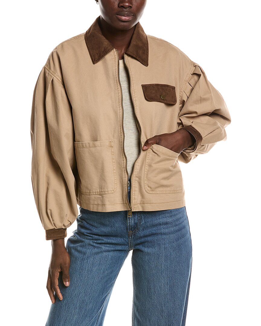 Hunter Zip Front Jacket In Brown