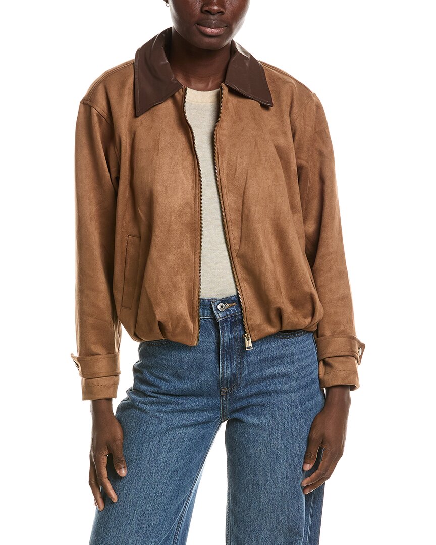 Hunter Harrington Zip Front Jacket In Brown
