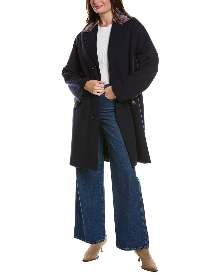 Missoni Wool-blend Coat In Black