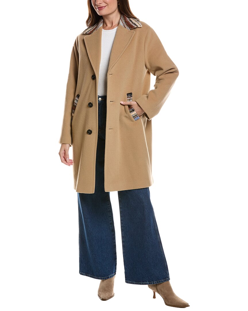 Missoni Wool-blend Coat In Blue