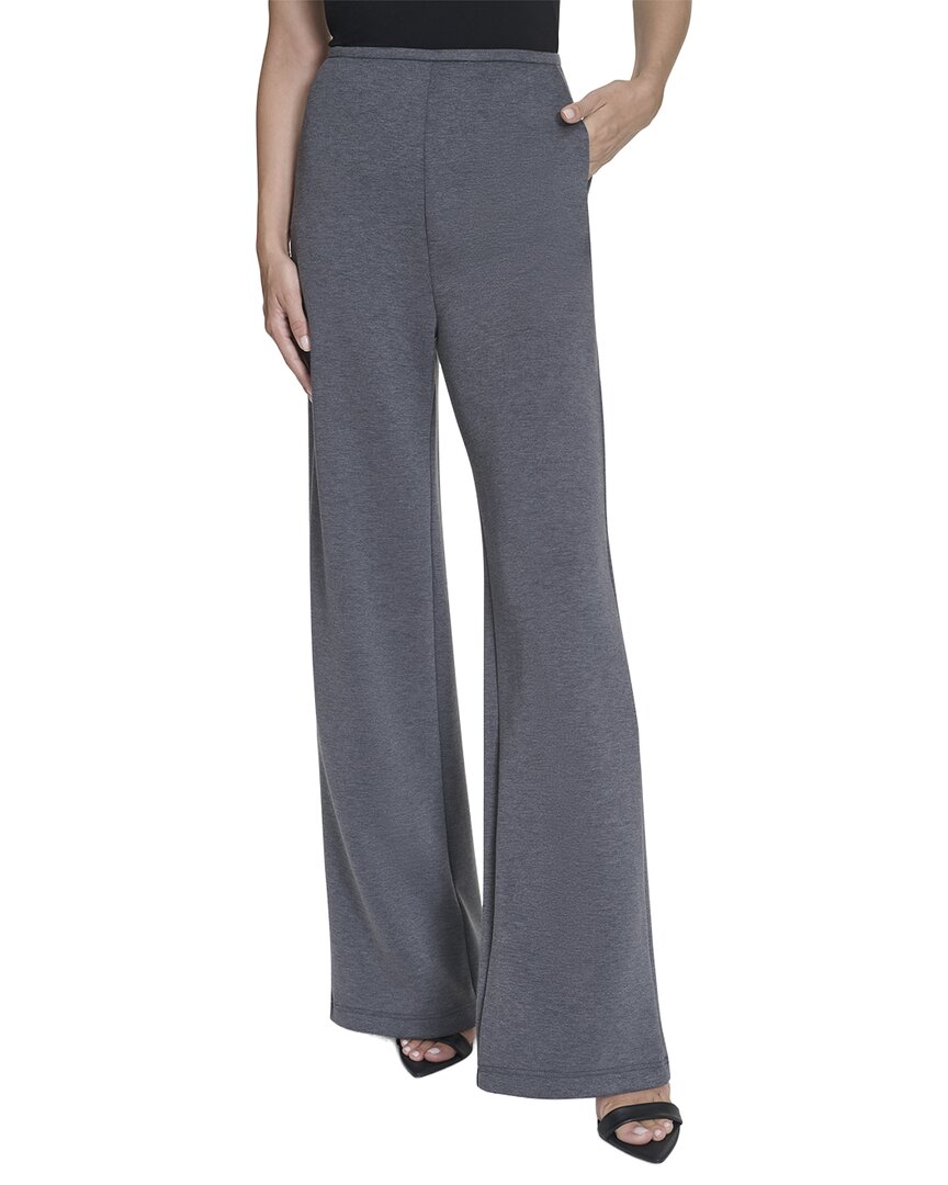 Halston Wide Leg Mélange Pant In Blue