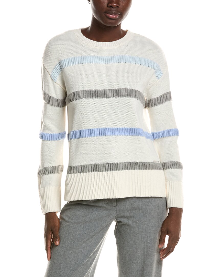 Halston Striped Long Sleeve Sweater In Multi