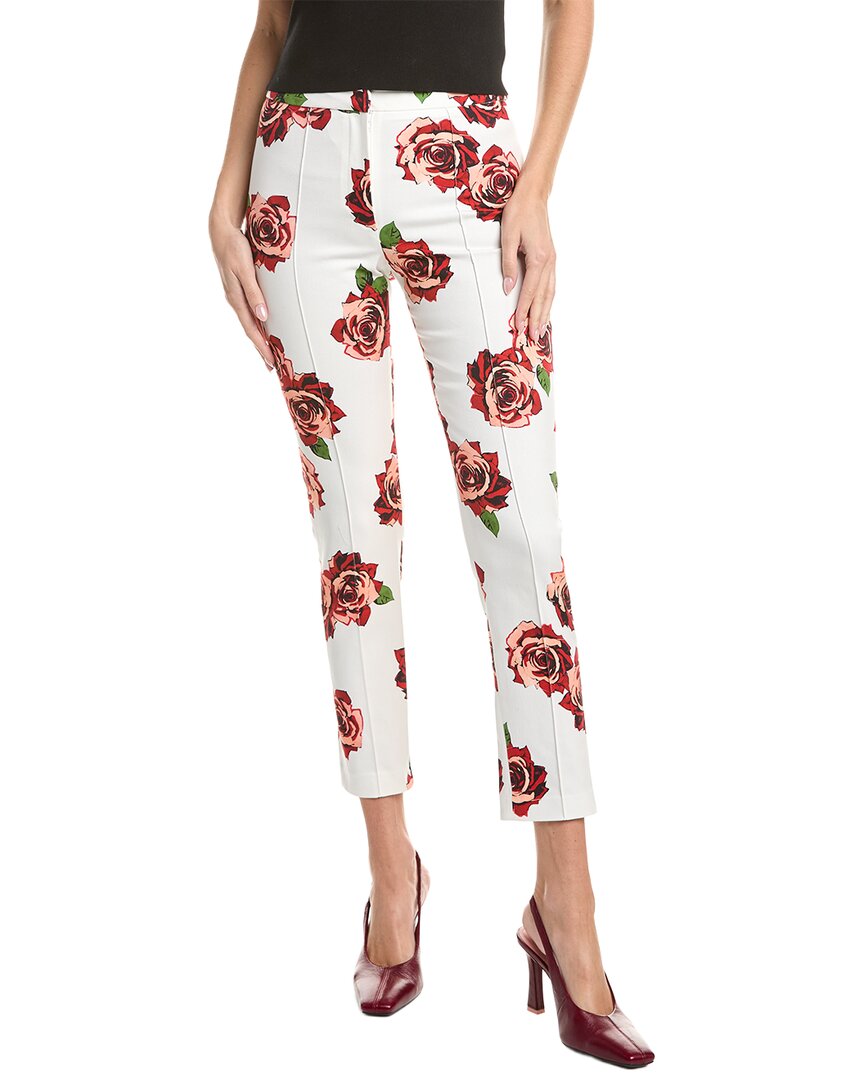 Adam Lippes Cigarette Trouser In Ivofl-ivory Floral