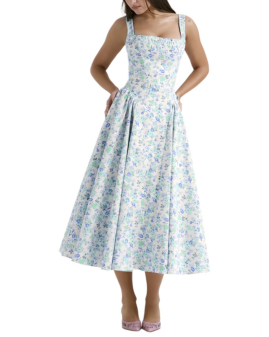 Camila Blanco Midi Dress In Blue