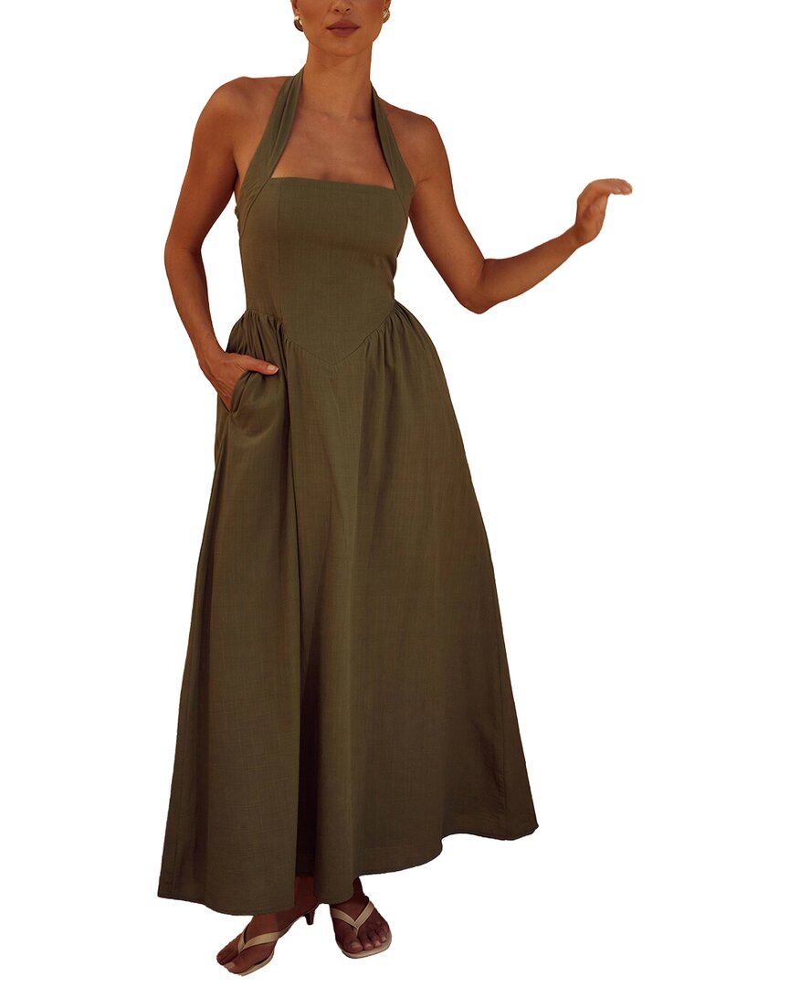 Camila Blanco Maxi Dress In Brown