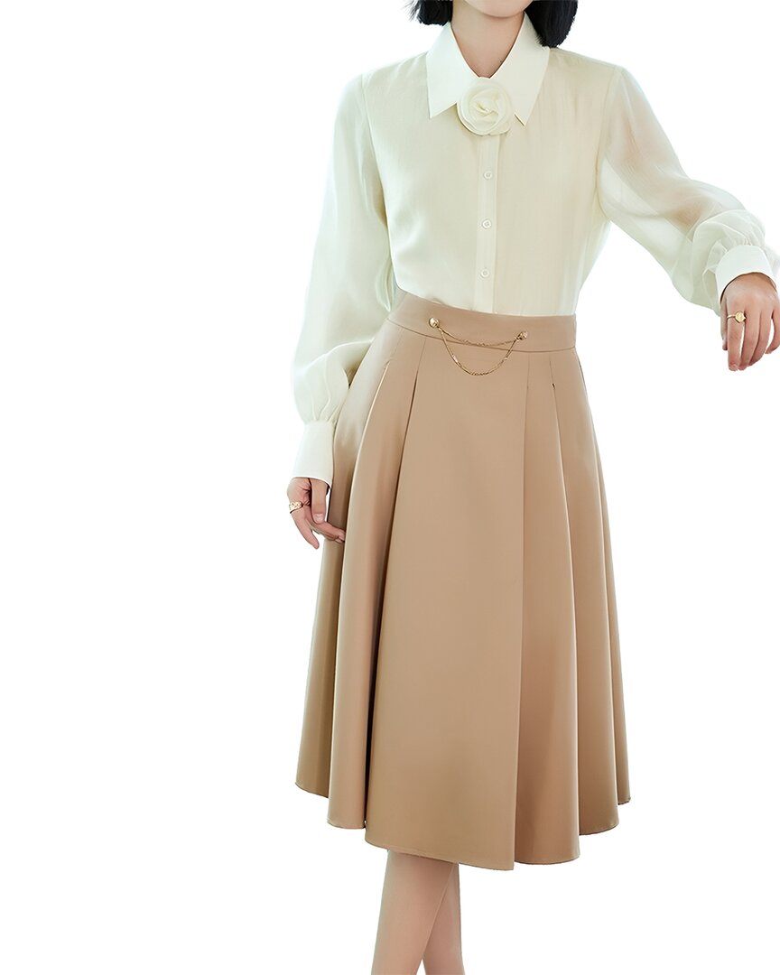 Vera Dolini 2pc Top & Skirt Set In Brown