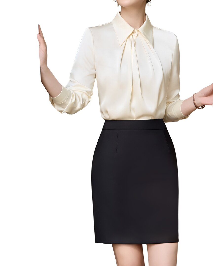 Vera Dolini 2pc Top & Skirt Set In Neutral