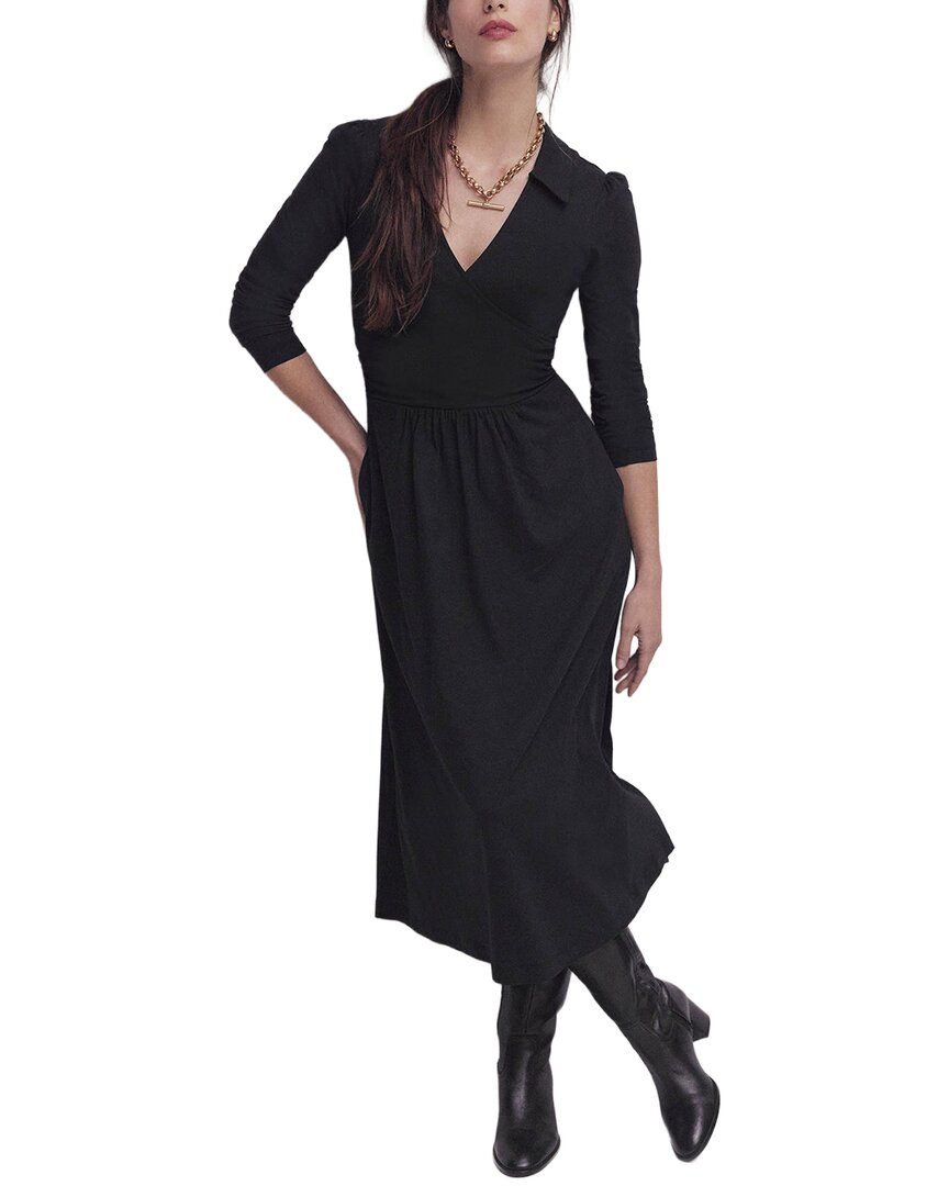 Boden Carla Jersey Wrap Dress In Black