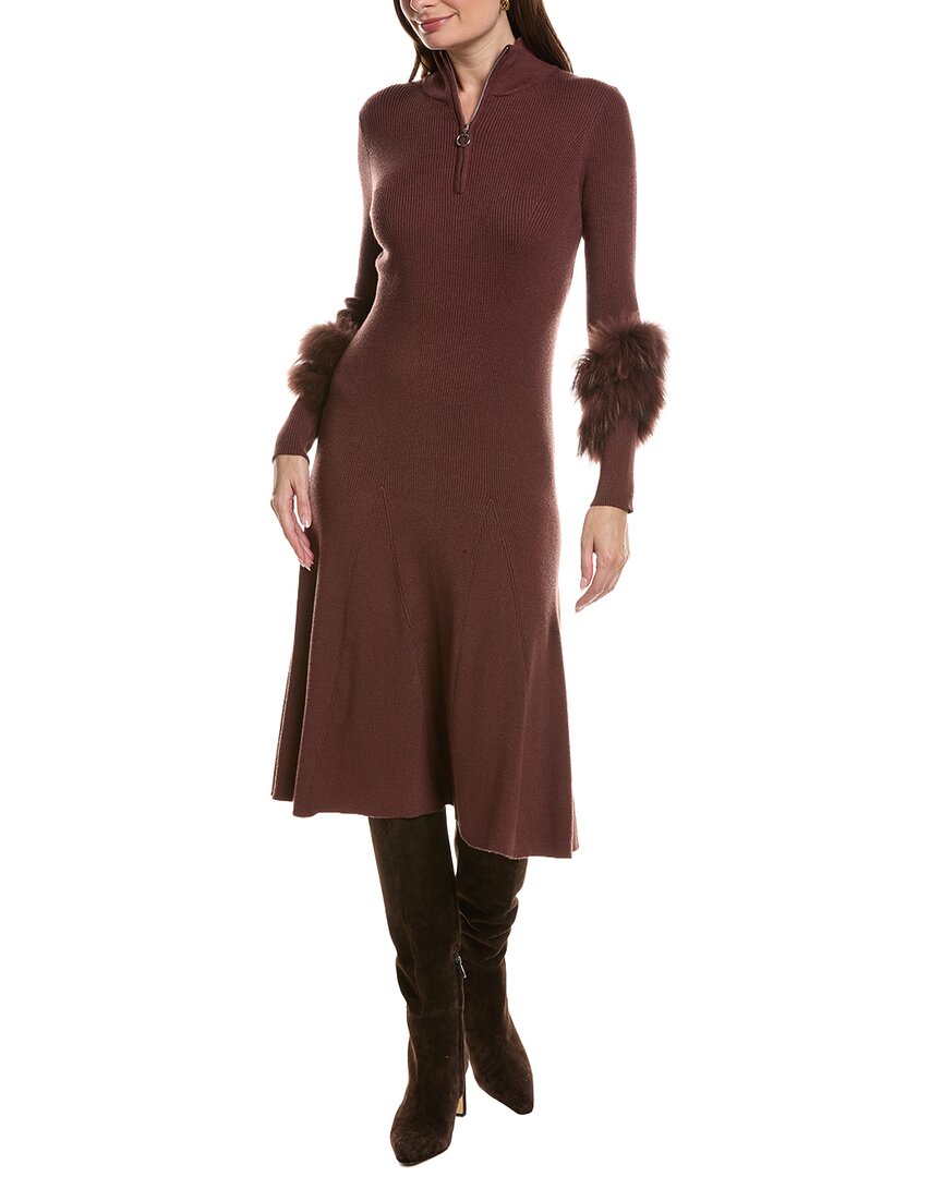 Tyler Boe Tyler Böe Celia Knit Fur Trim Dress In Multi