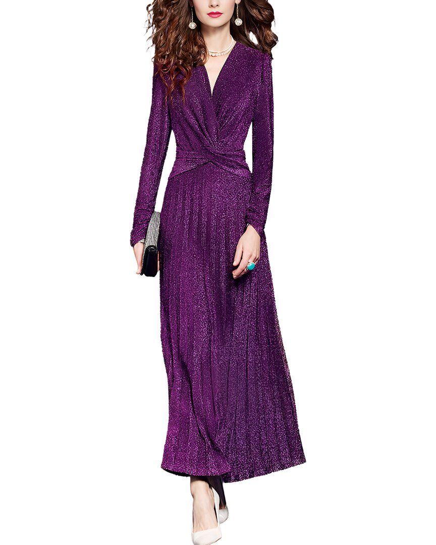 Vera Dolini Midi Dress In Purple