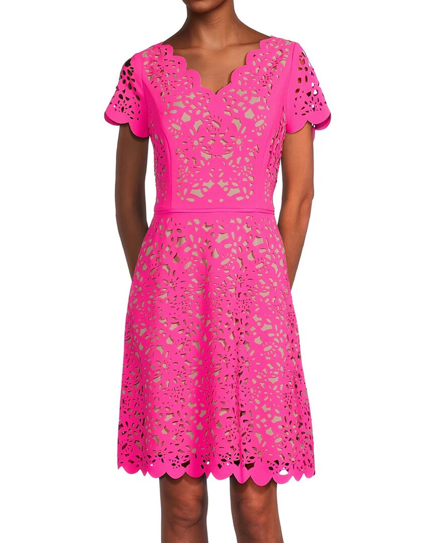 Shani Focus By V-neck A-line Laser Cutting Dress