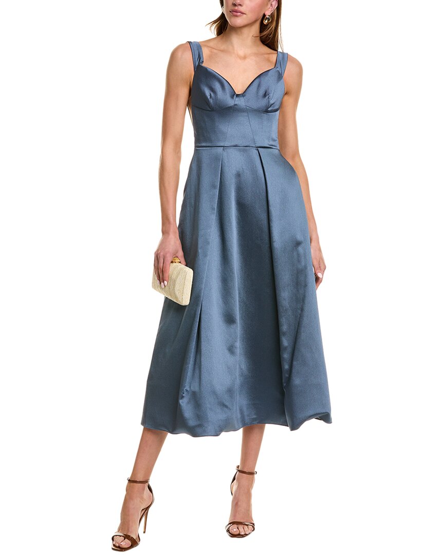 Shop Marchesa Notte Silk-blend Mikado Midi Dress