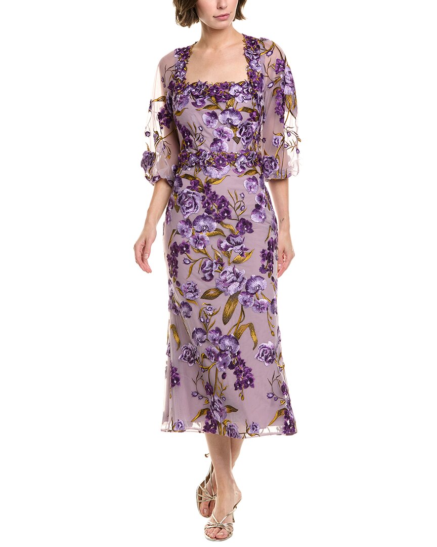 Marchesa Notte Cocktail Dress In Purple