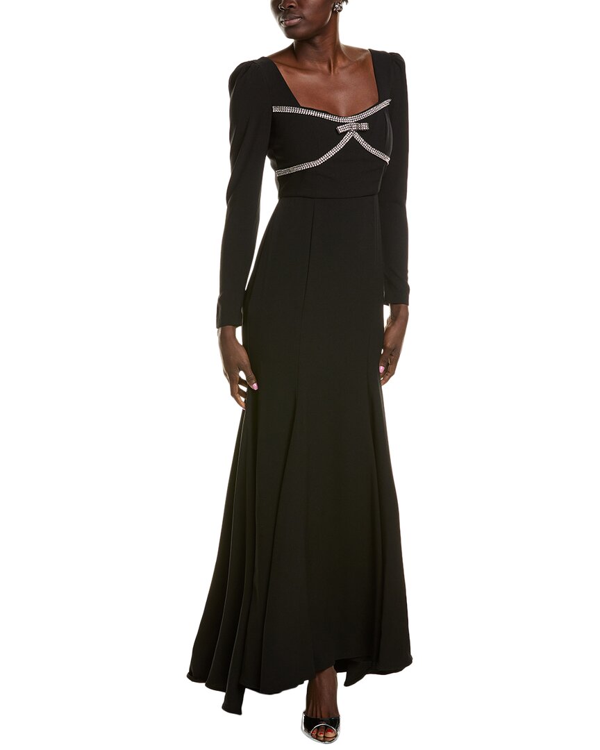 Taylor Crystal Bodice Maxi Dress In Black