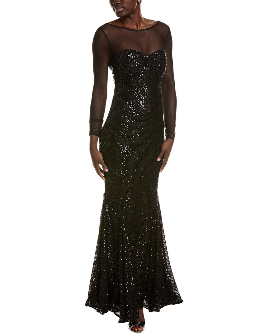 Taylor Sequin Gown In Black