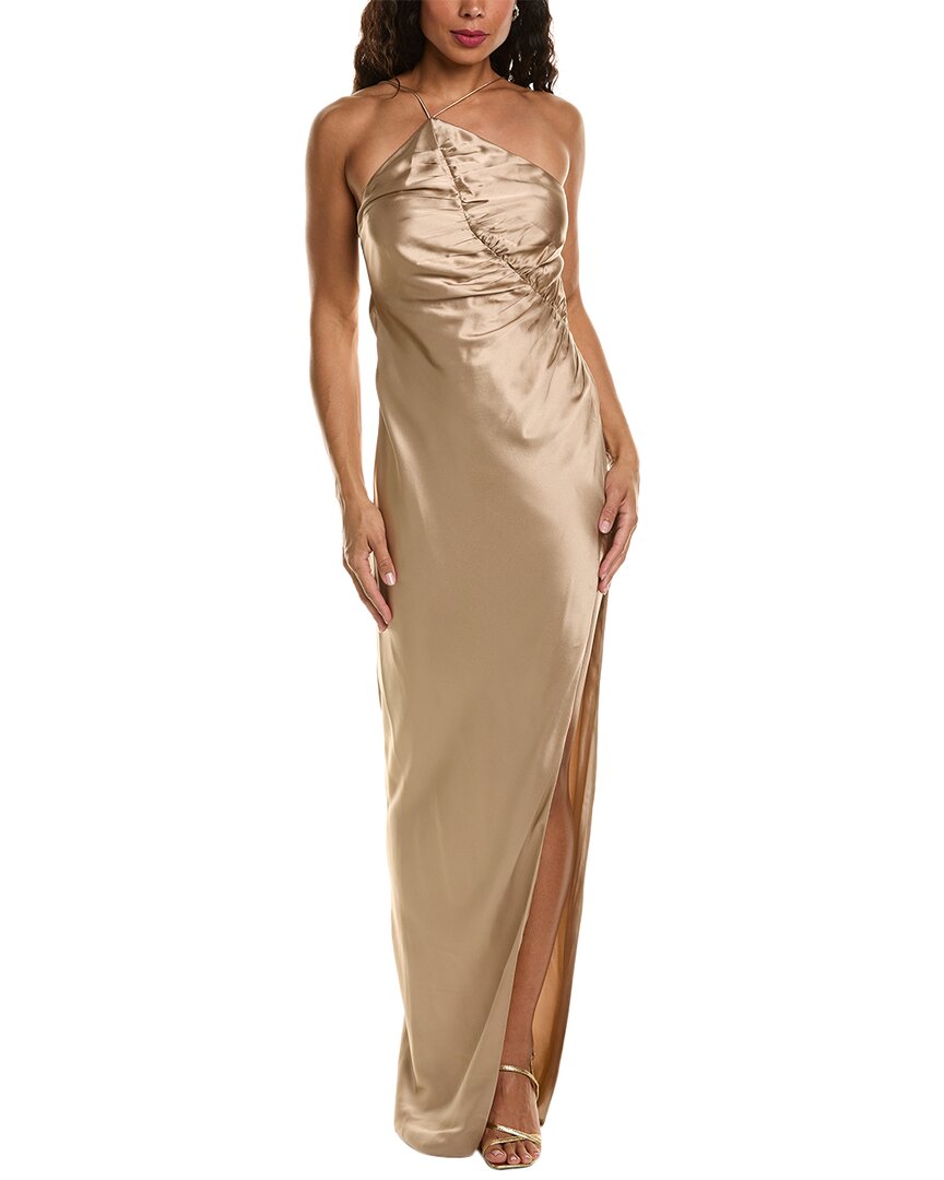 The Sei The Leaf Silk Gown In Brown