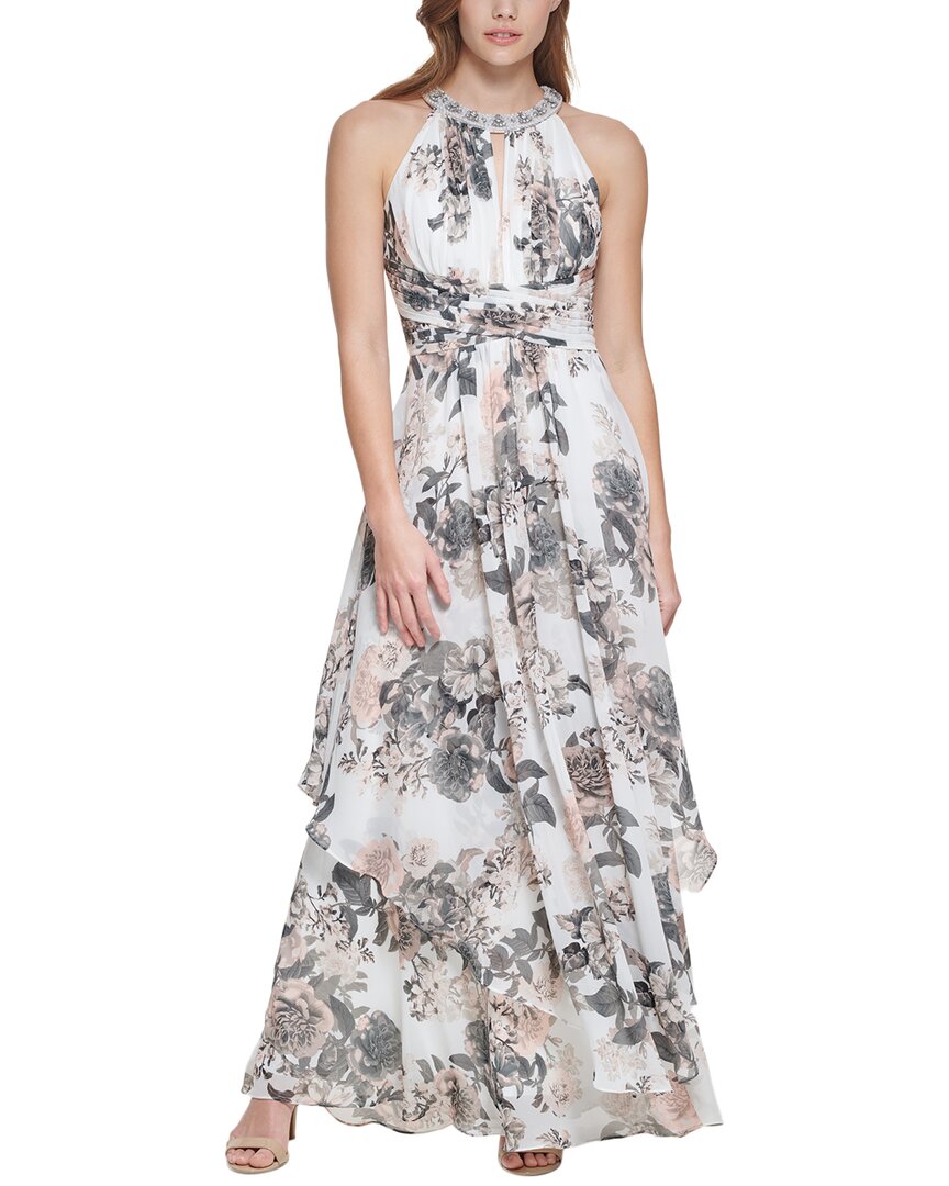 ELIZA J ELIZA J PRINTED CHIFFON GOWN