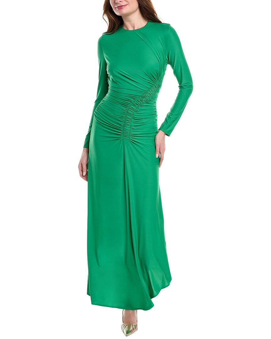 Rene Ruiz Gathered Jersey Gown In Green