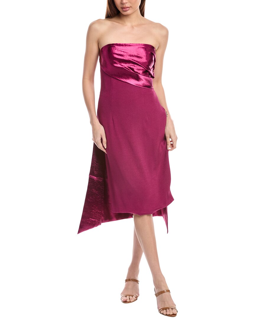 Rene Ruiz Strapless Crepe Gown In Pink