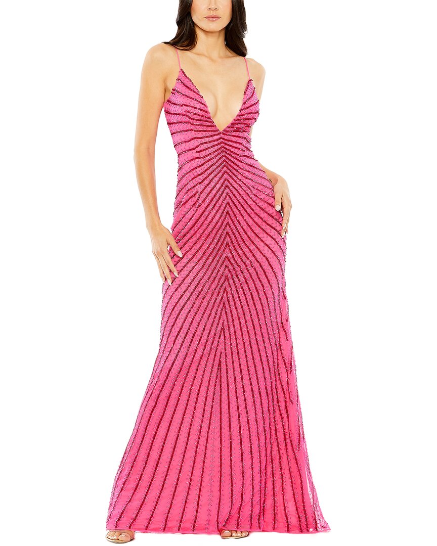Mac Duggal Beaded Detail Low Back Gown