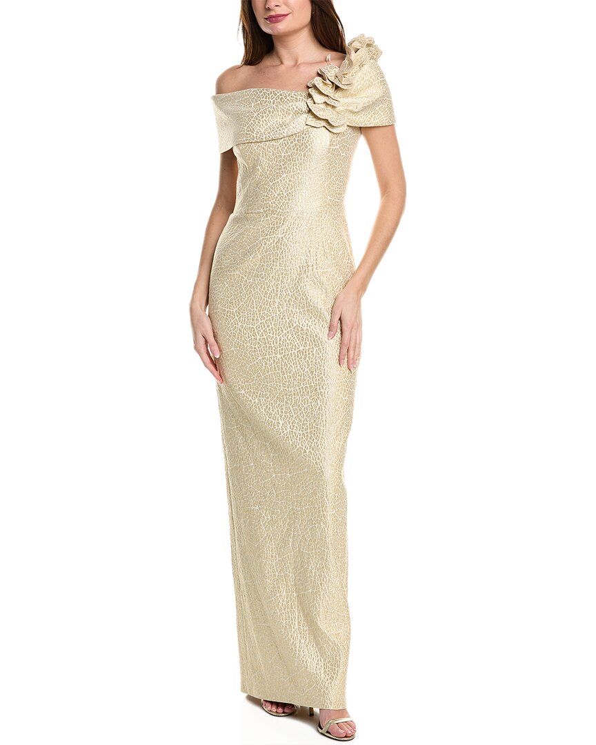 TERI JON BY RICKIE FREEMAN TERI JON BY RICKIE FREEMAN METALLIC JACQUARD GOWN