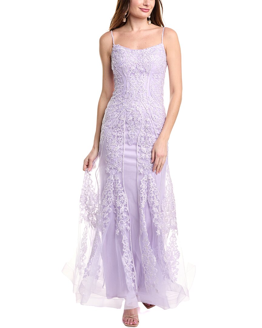 Jovani Embellished Gown In Purple
