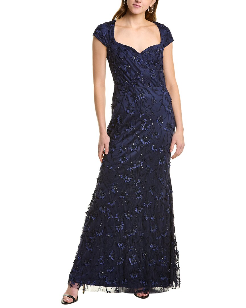 Theia Bree Capsleeve Gown In Blue ModeSens