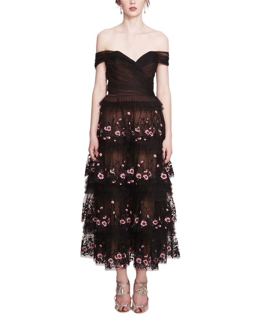 Shop Marchesa Notte Midi Dress