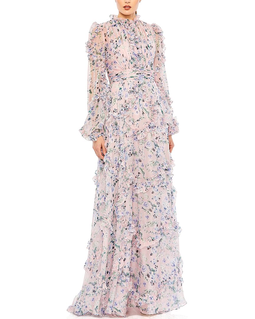 Mac Duggal Cascading Ruffle A-line Dress