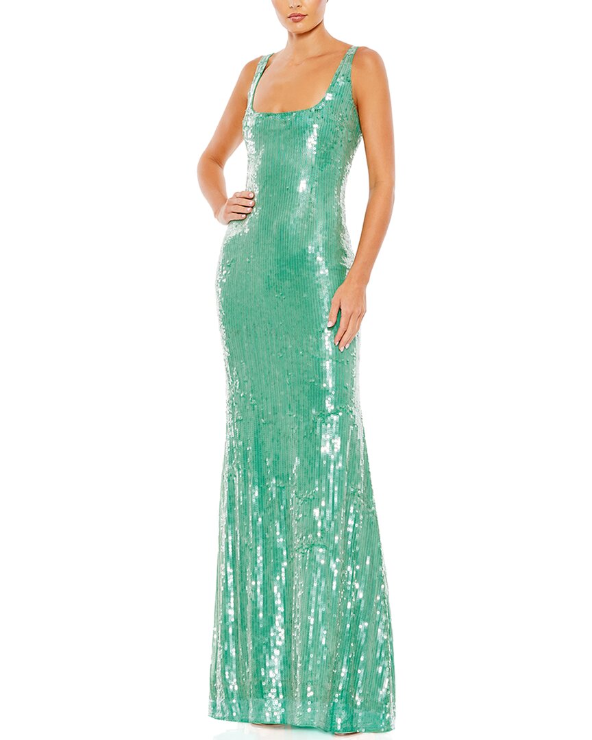 Mac Duggal Sequined Sleeveless Column Gown