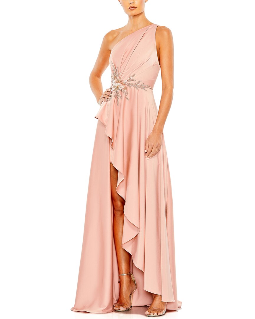 Mac Duggal Embellished One Shoulder Asymmetrical Gown