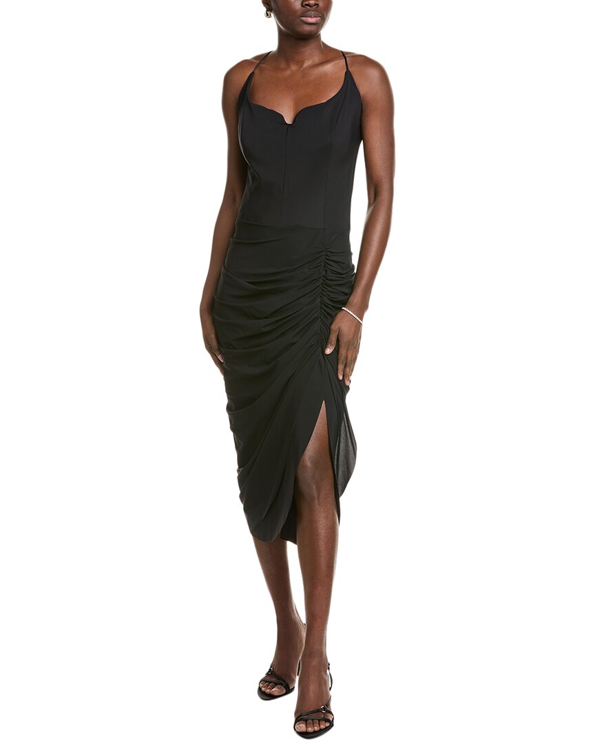Chiara Boni La Petite Robe Zannayin Midi Dress In Black