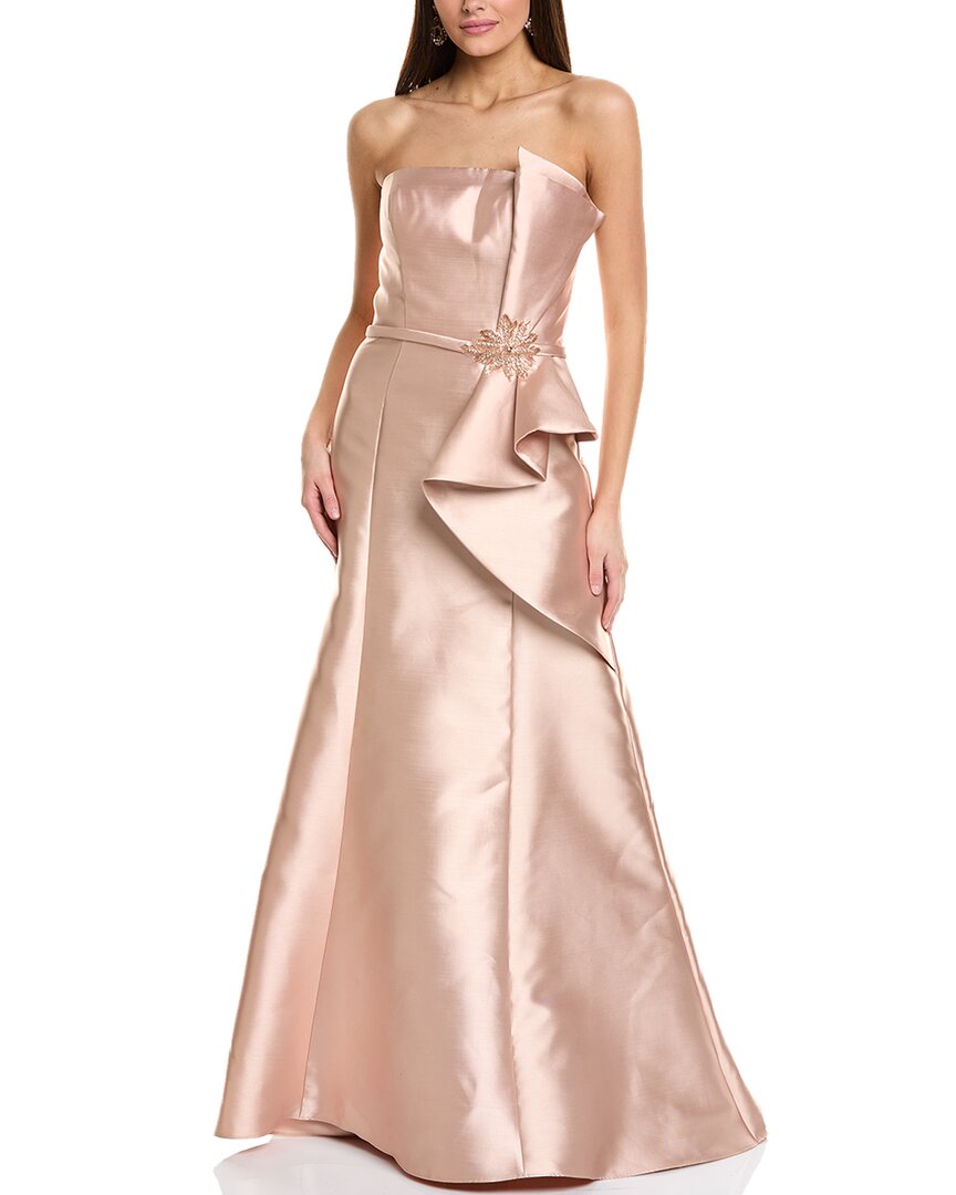 Rene Ruiz Strapless Faille Fit And Flare Gown