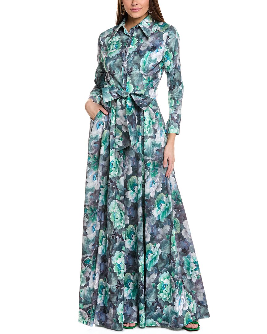 Rene Ruiz Floral Print Shirt Gown