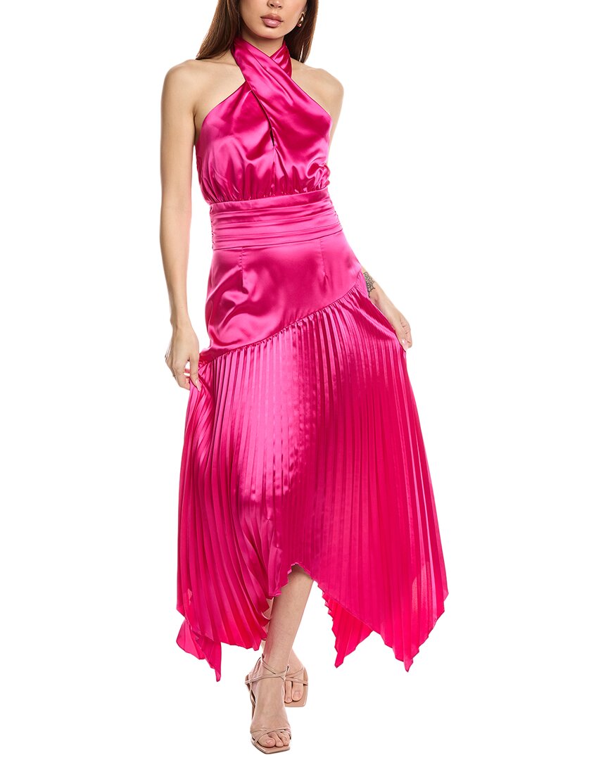 Amur Dixon Halter Midi Dress In Pink