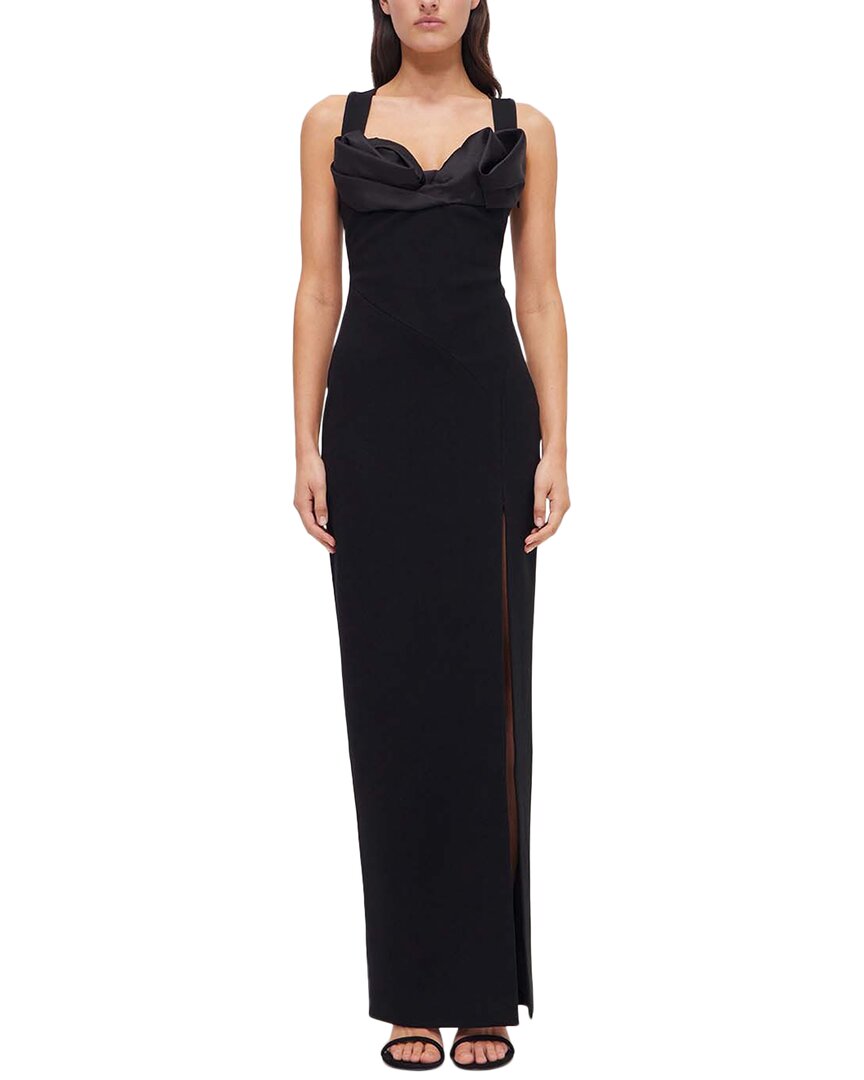 Rachel Gilbert Alaric Wool & Silk-blend Gown In Black