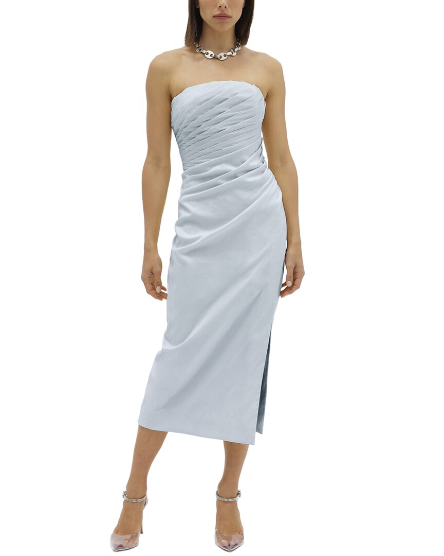 Rachel Gilbert Mira Ruched Midi Dress In Blue