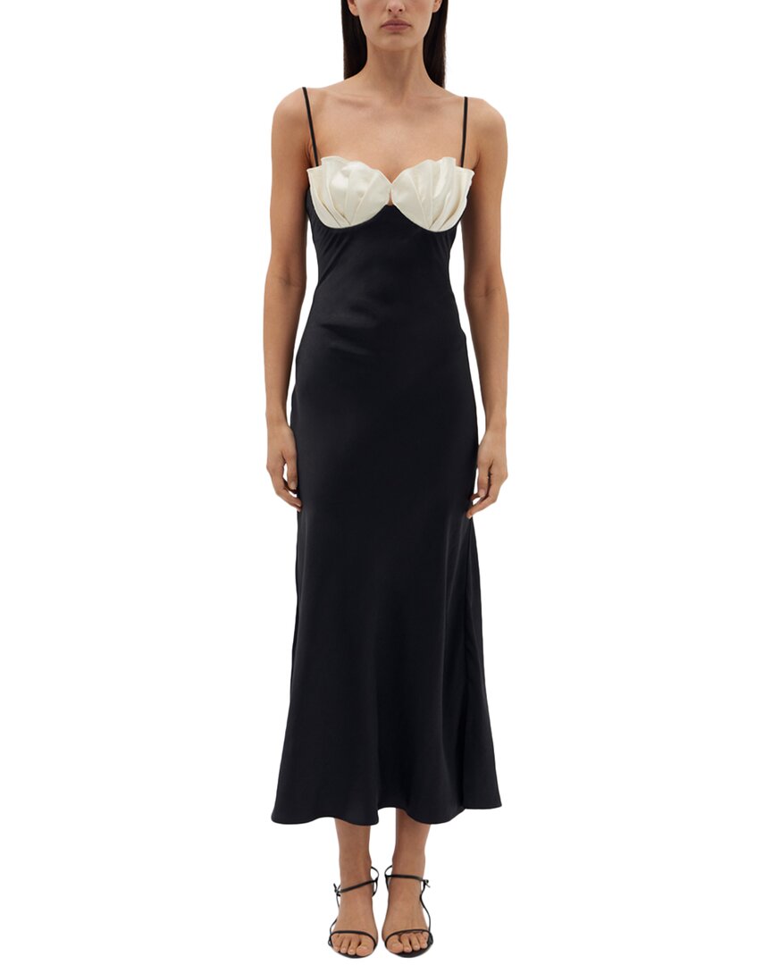 Rachel Gilbert Ryder Wool & Silk-blend Midi Dress In Black